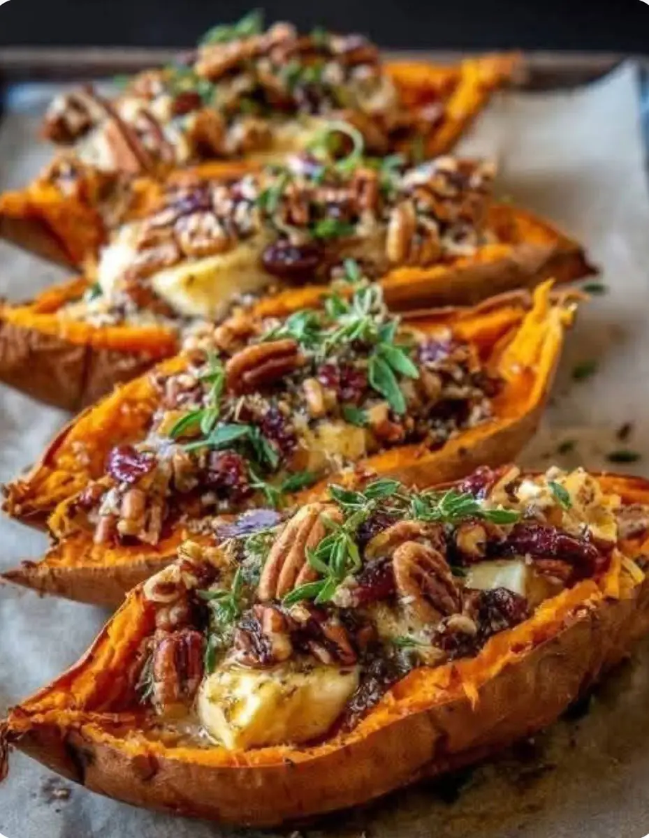 Bakes Sweet Potatoes with Cranberries, Pecans and Brie, prepared by Table Ready Meal Prep, Tulsa, Oklahoma