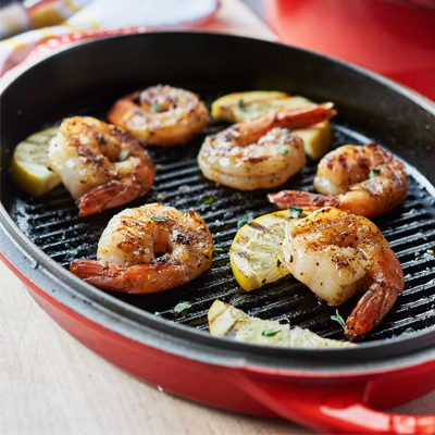 Grilled shrimp with butter rice and roasted vegetables for Table Ready Meal Prep - serving south Tulsa