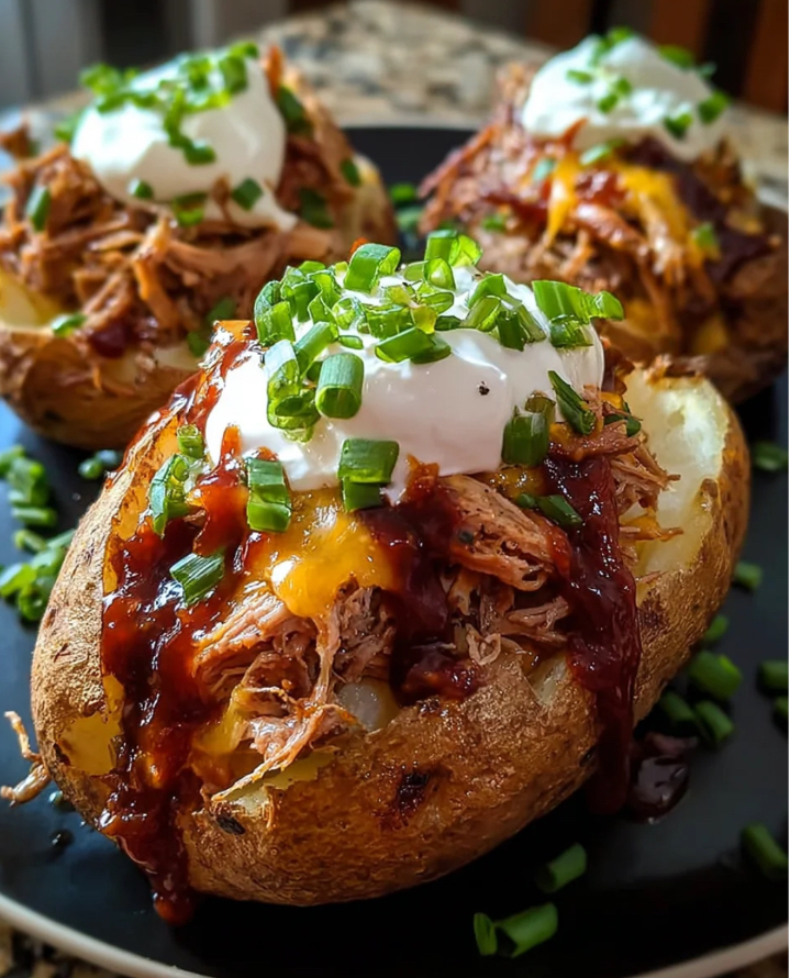 Pulled Pork stuffed Potato baked by Chef Brandon for Table Ready Meal Prep