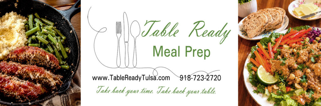 Table Ready Meal Prep Service serving South Tulsa. Meatloaf and Thai Bowl